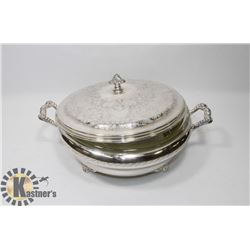 ANTIQUE SILVER PLATED FOOTED SERVER DISH