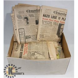 BOX OF EDMONTON WARTIME 1930'S / 40'S NEWSPAPERS