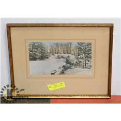 SIGNED ORIGINAL AD WOODMAN TINTED PICTURE.
