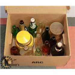 TRAY OF VINTAGE BOTTLES