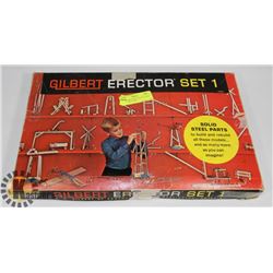 BOX GILBERT ERECTOR SET SOLID STEEL PARTS 1960'S