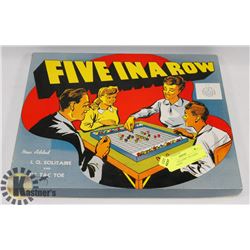 1950'S IQ SOLITAIRE 5 IN A ROW BOARD GAME