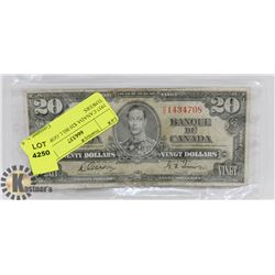 1937 CANADA $20 BILL GORDON AND TOWERS