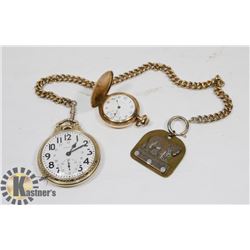ANTIQUE MENS HAMILTON POCKET WATCH 10K GOLD FILLED