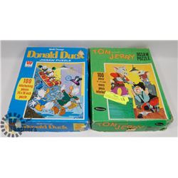 2 VINTAGE JIG SAW PUZZLES-TOM AND JERRY, DONALD
