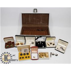BOX OF MENS VINTAGE CUFF LINKS