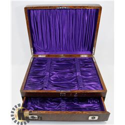 ANTIQUE STERLING SILVER FLATWARE BOX EMPTY 2