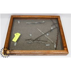 FRAMED ANTIQUE BARBED WIRE SAMPLE SET