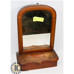 ANTIQUE SHAVING MIRROR WITH DRAWER