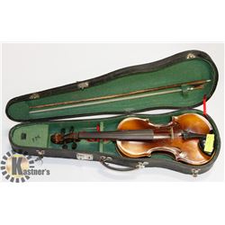 3/4 VIOLIN WITH HARD CASE AND BOW.