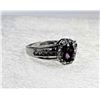 Image 1 : 12)  HALO STYLE PURPLE AMETHYST CZ WITH
