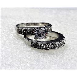 15)  STAINLESS STEEL WITH CLEAR ZIRCON