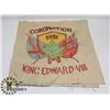 Image 1 : 1937 KING EDWARD CORONATION EMBROIDERY.