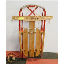 VINTAGE MADE IN CANADA METAL/ WOOD KIDS SLEIGH