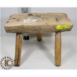 HANDMADE THREE LEGGED MILKING STOOL.