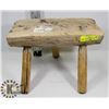Image 1 : HANDMADE THREE LEGGED MILKING STOOL.