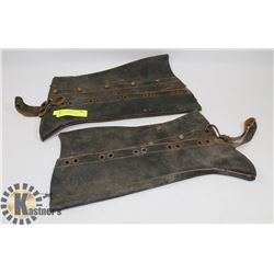 WWI LEATHER LEG CHAPS.