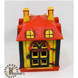 VINTAGE CAST IRON MECHANICAL "NOVELTY BANK" COIN