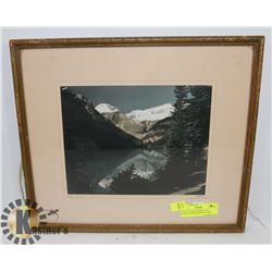 VINTAGE HAND TINTED AND SIGNED PHOTOGRAPH OF LAKE
