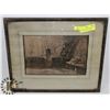 Image 1 : ANTIQUE PANTING OF WOMAN SITTING IN GARDEN FRAMED.