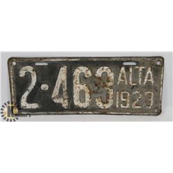 ALBERTA 1923 4 DIGIT "2-463" LICENSE PLATE