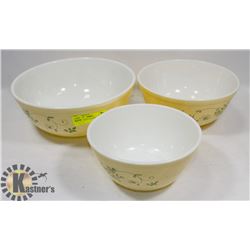 SET OF 3 PYREX NESTING BOWLS 1.5L 2.5L 4L