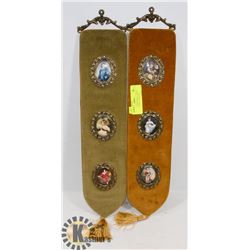 PAIR OF ANTIQUE WALL SMALL PORTRAIT WALL DISPLAYS