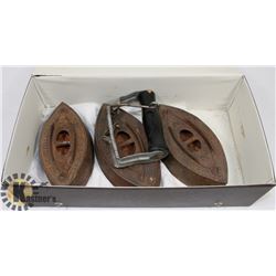 SET OF 3 ANTIQUE IRONS 1, 2, AND 3 JAS SMART MFG