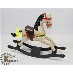 VINTAGE WOOD ROCKY HORSE TOY -10"H X 9"W.