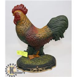 LARGE VINTAGE CAST IRON ROOSTER DOOR STOP-13"H