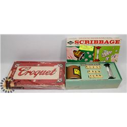 COLLECTIBLE SCRIBBAGE & CROQUET BOARD GAMES