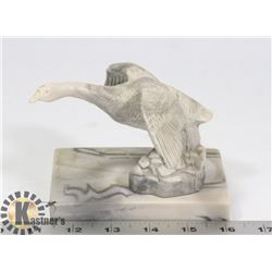 SWAN FLYING FIGURINE WITH BASE.