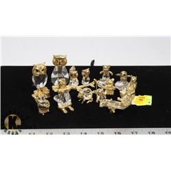 LOT OF ASSORTED GOLD ACCENTED MINI FIGURINES.