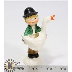 GOEBEL BOY WITH SWAN FIGURE.