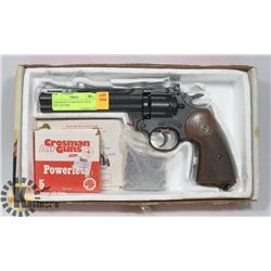 CROSSMAN 357 BB PISTOL WITH BOX AND BBS.