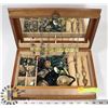 Image 1 : VINTAGE WOODEN JEWELLRY BOX W/ JEWELLRY