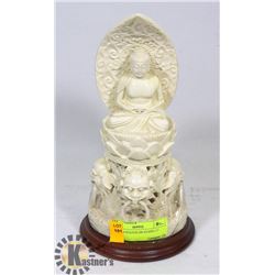 BUDDHA STATUE ON STAND 11"