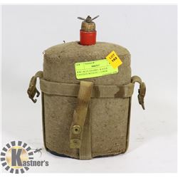 WW1 BLUE ENAMEL WATER CANTEEN WITH FELT LINER