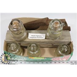 BOX OF TELEPHONE INSULATORS FROM THE ALASKA