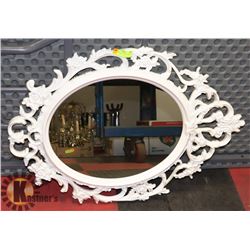 WHITE ORNATE FRAMED MIRROR