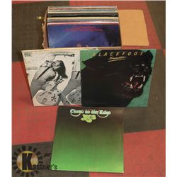 BOX OF 25 ROCK LP RECORDS