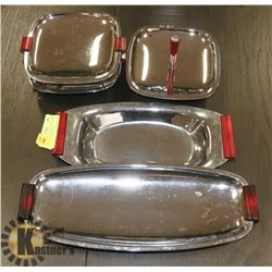 VINTAGE CHROME BAKELITE WITH CHERRY HANDLES, LOT