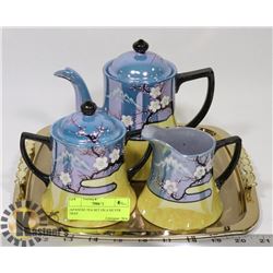 JAPANESE TEA SET ON A SILVER TRAY
