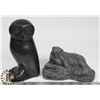 Image 1 : PAIR OF INUIT CARVINGS, ONE IS SOAP STONE