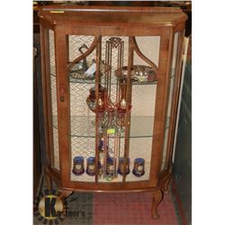 ANTIQUE WOOD CURIO WITH BAKELITE HANDLE