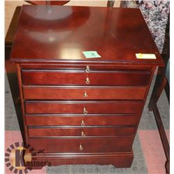 DELUXE WOOD JEWELLERS CABINET 19.5"L X 15"W X 25"H