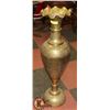 Image 1 : VINTAGE 3 FT. INDIAN BRASS ETCHED FLOOR VASE
