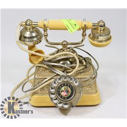 VINTAGE GOLD & YELLOW ROTARY PHONE
