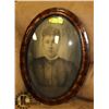 Image 1 : OVAL CONVEX BUBBLE GLASS FRAMED PICTURE.