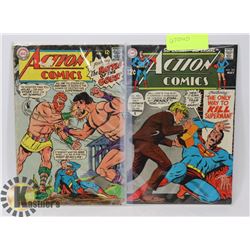 PAIR OF VINTAGE COLLECTORS ACTION COMICS 12 CENT